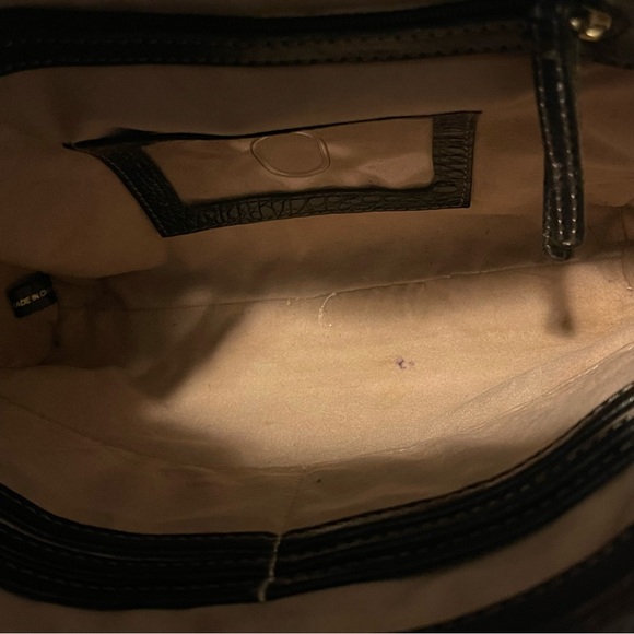 Brahmin vintage brown black croc embossed purse hag shoulder bag - Picture 8 of 12